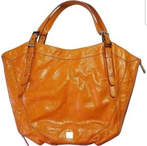 SOLD. Kooba 'Blake' Orange Patent Leather Tote